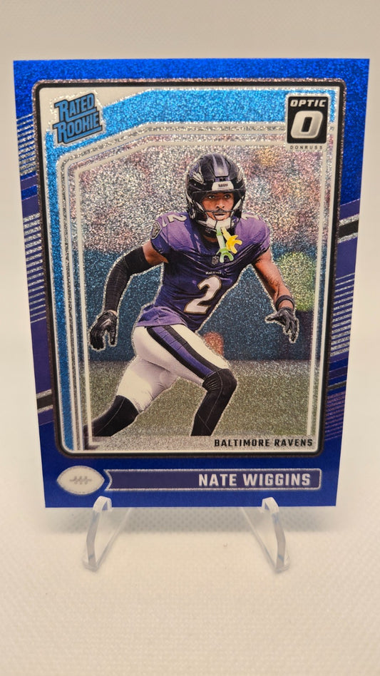 2024 Panini Donruss Optic - Rated Rookie Nate Wiggins #281 Blue Glitter Prizm...