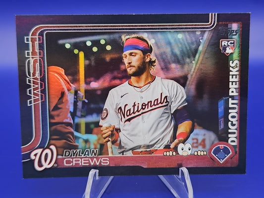 2025 Topps Series 1 Celeb Dylan Crews RC Dugout Peeks SSP Black 9/10 