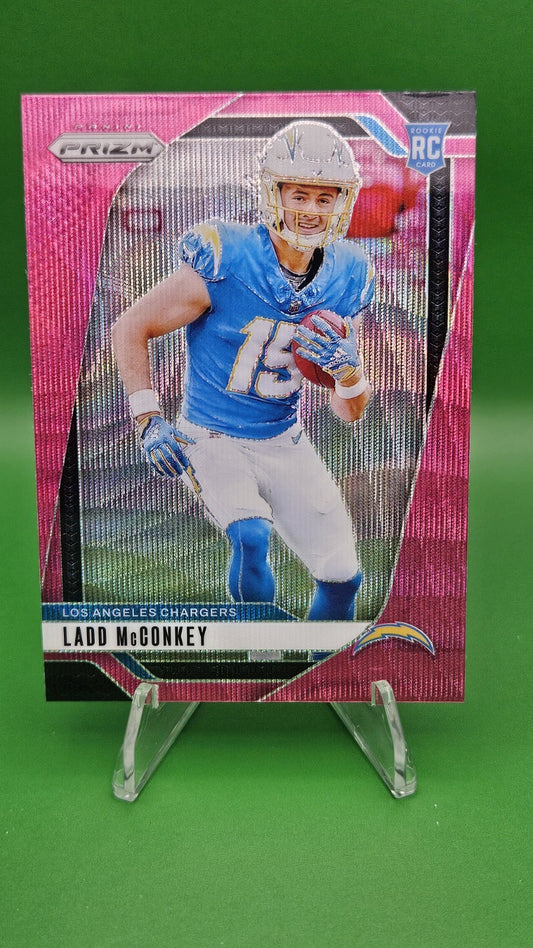 2024 Panini Prizm - Rookies Ladd McConkey #365 Pink Wave Prizm (RC)