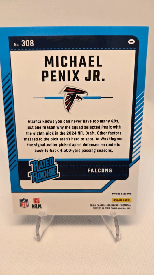 2024 Panini Donruss - Rated Rookie Michael Penix Jr. #308 Optic Preview Blue...