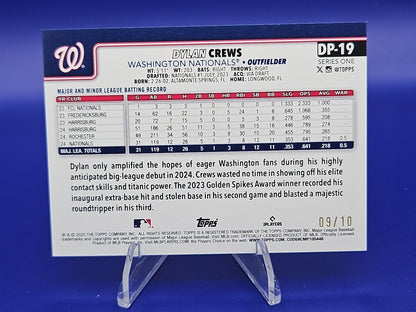 2025 Topps Series 1 Celeb Dylan Crews RC Dugout Peeks SSP Black 9/10 