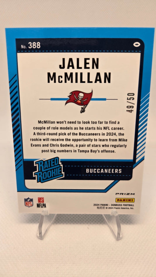 2024 Donruss - Rated Rookie Jalen McMillan #388 Optic Purple Prizm SP /50(RC)