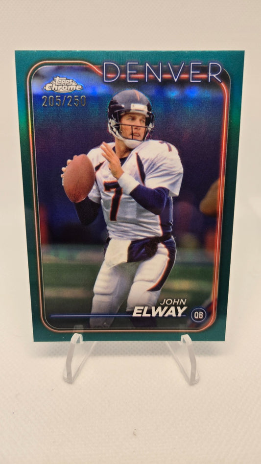 2024 Topps Chrome Football - John Elway Teal Refractor /250 Denver Broncos