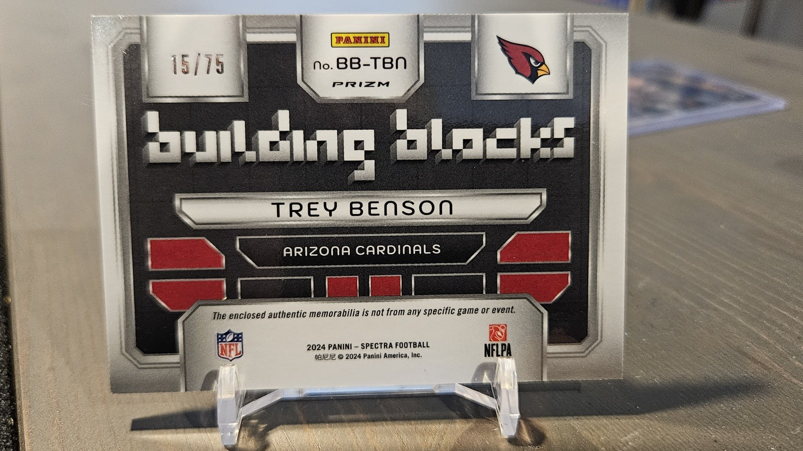 2024 Panini Spectra - Building Blocks Trey Benson #BB-TBN Hyper Prizm /75 (MEM,