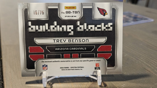 2024 Panini Spectra - Building Blocks Trey Benson #BB-TBN Hyper Prizm /75 (MEM,