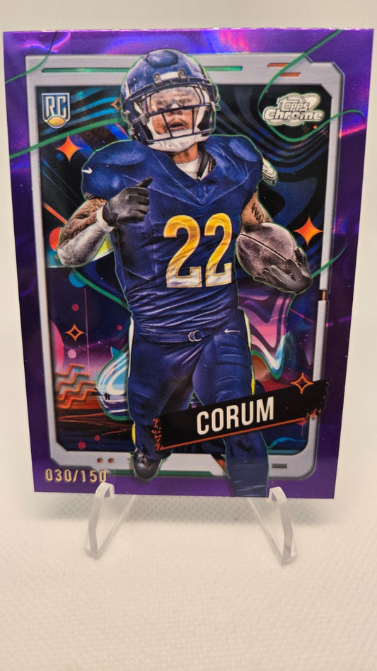2024 Topps Chrome Cosmic #153 Blake Corum Purple Nebula Refractor #/150