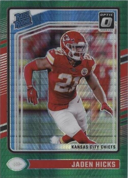 2024 Panini Donruss Optic - Rated Rookie Jaden Hicks #237 Green Hyper Prizm (RC)